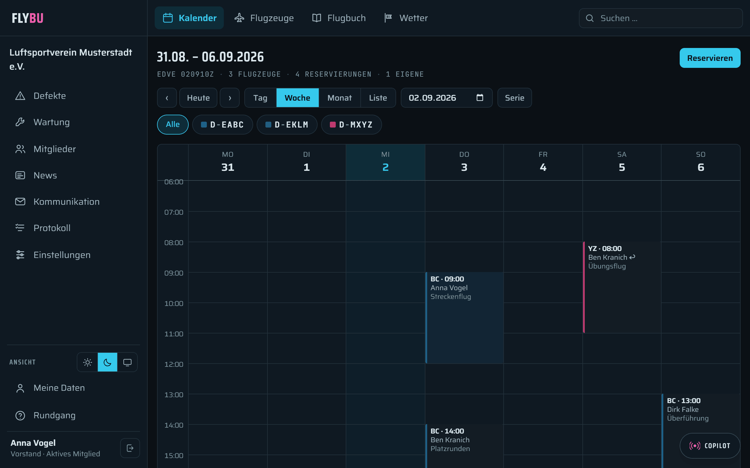 Kalender in FlyBu