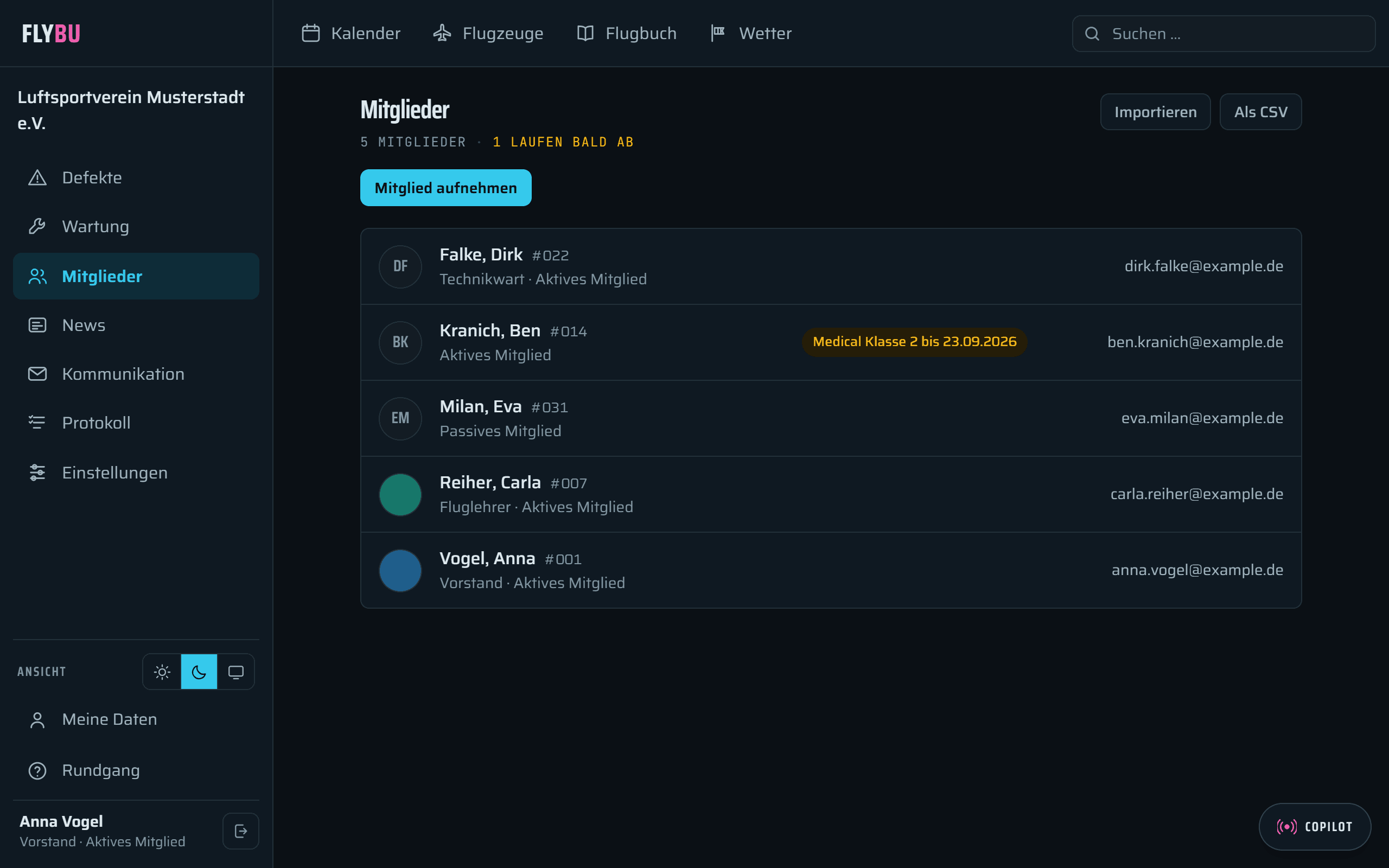 Mitglieder in FlyBu