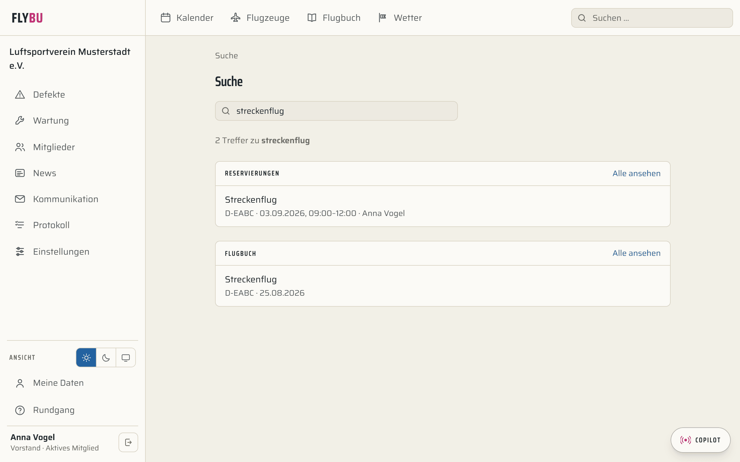 Suche in FlyBu