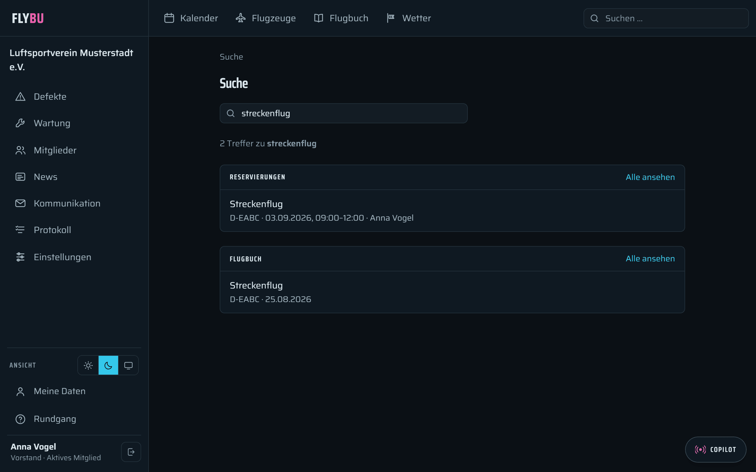 Suche in FlyBu